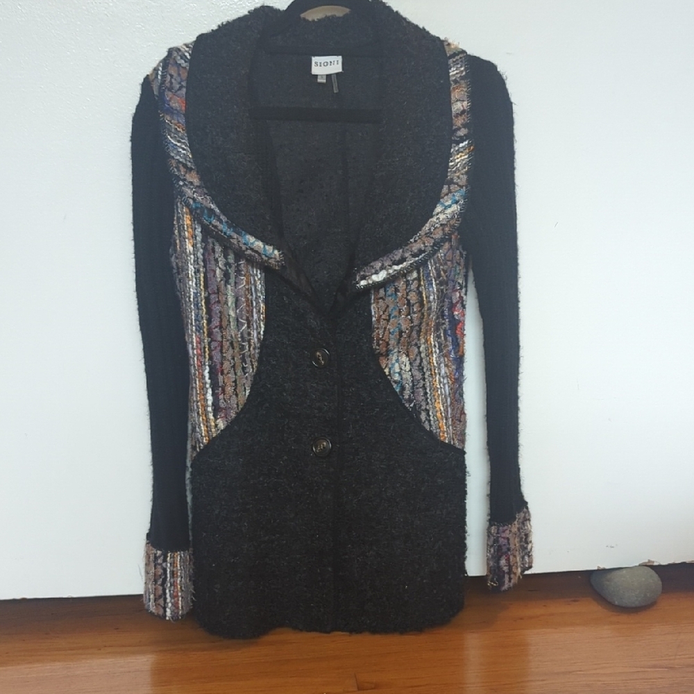 Sioni Black Multicolor Women's Sweater
